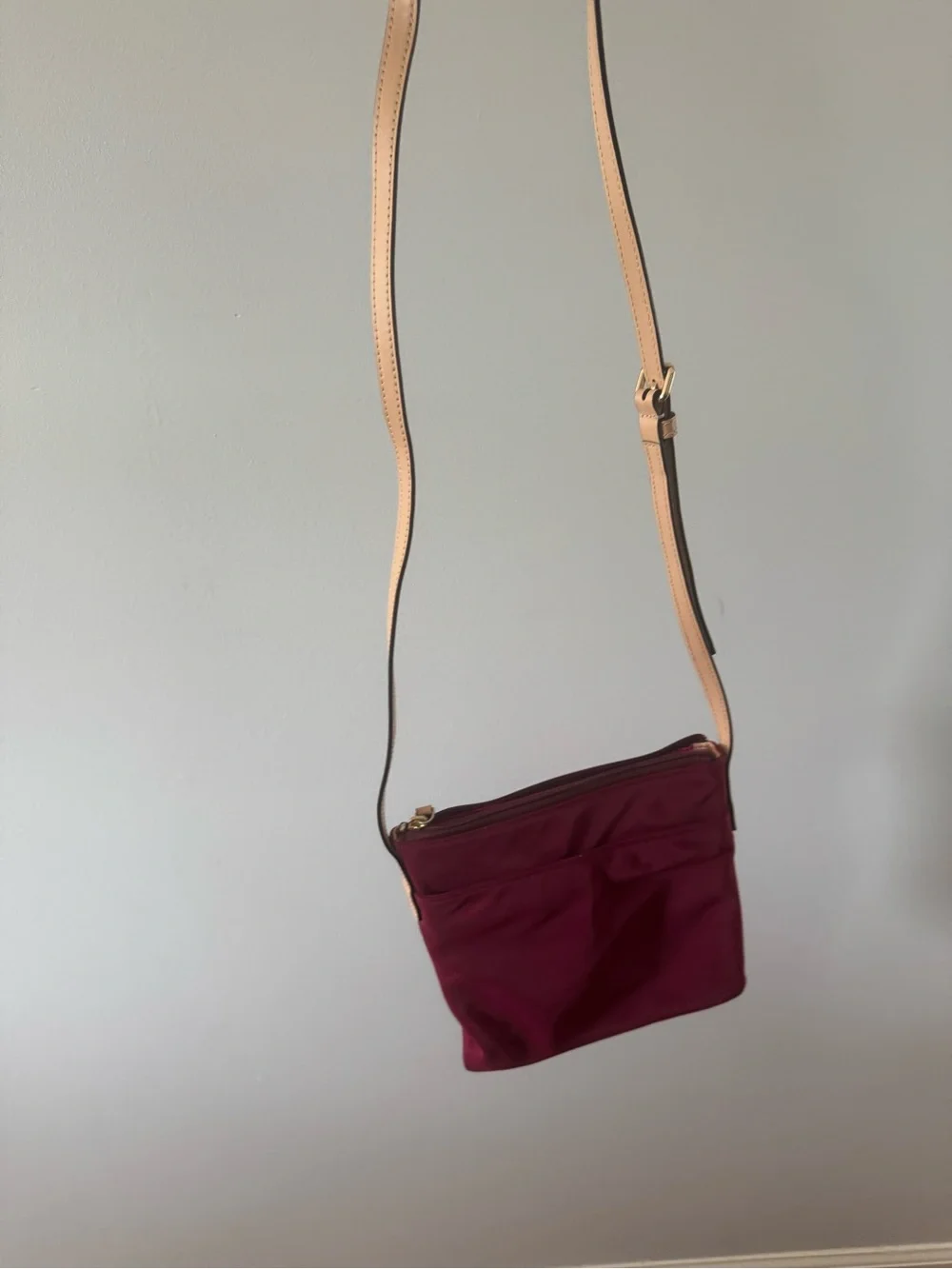 kate spade Wine Red Crossbody with Gold Logo Plaque